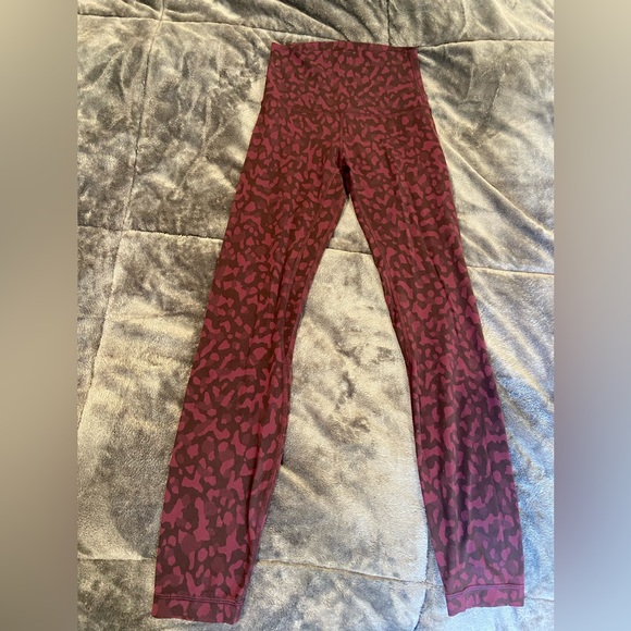 Align Lululemon Maroon Cheetah Print Leggings - Picture 1 of 2